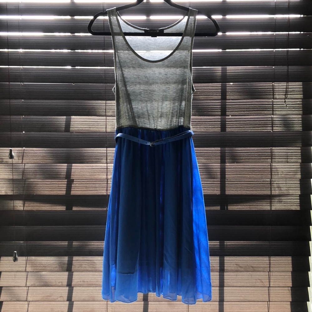 Cute Gray & White Forever 21 Dress